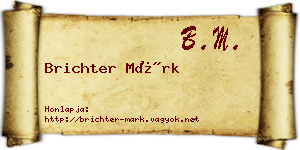Brichter Márk névjegykártya