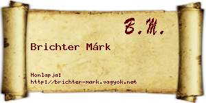 Brichter Márk névjegykártya